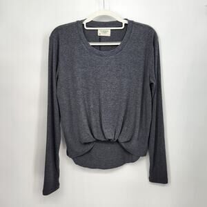 NWT Summer Camp Gray The Illusive Front‎ Tuck Long Sleeve T-shirt Women's M